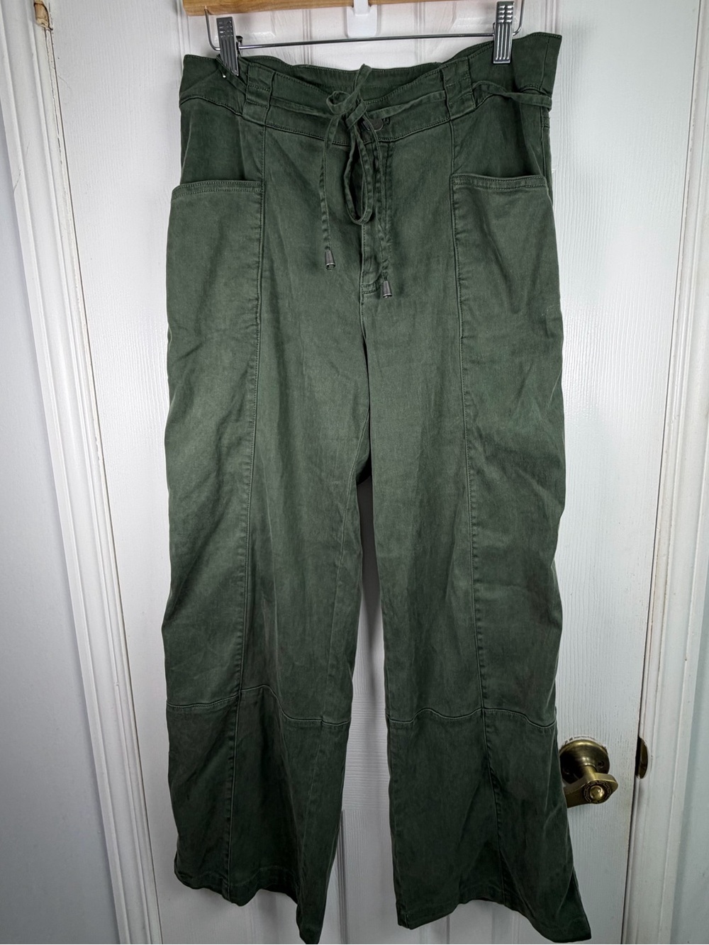 Joie Olive Green Cargo Pants Women's 8 Wide Leg Utility Drawstring Boho Y2K